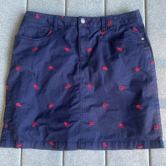croft & barrow Pants - Croft & Barrow Blue Red Embroidered Lobster Skorts Size 10